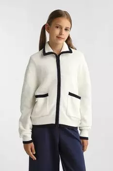 Кардиган хлопковый с контрастной отделкой на молнии GIOCO