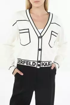 Кардиган хлопковый с контрастными деталями Karl Lagerfeld