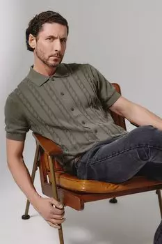 Кардиган хлопковый с коротким рукавом текстурный Oulyss