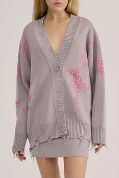 Кардиган хлопковый с ripped-эффектом Icons EVE&ESTHER