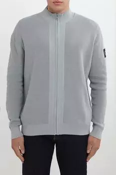 Кардиган хлопковый с воротником стойкой на молнии Calvin Klein Jeans