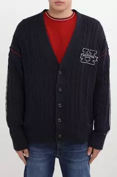 Кардиган хлопковый текстурный с логотипом Tommy Hilfiger