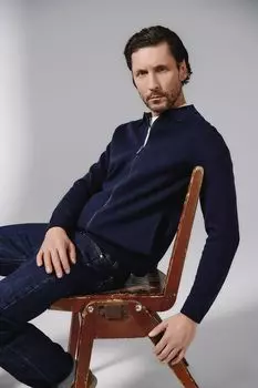 Кардиган из хлопка и шерсти на молнии Oulyss