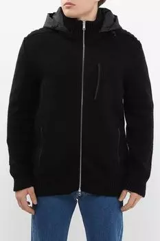 Кардиган из хлопка и шерсти на молнии съемным капюшоном Marc O'Polo