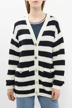 Кардиган из смесового хлопка в полоску Guess