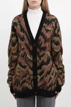 Кардиган из смесовой шерсти с принтом HUGO