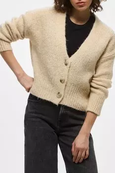 Кардиган из смесовой шерсти свободного кроя HUGO