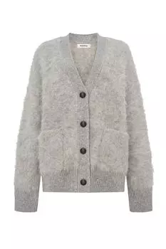 Кардиган с карманами из шерсти альпака PAPAYA