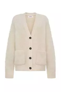 Кардиган с карманами из шерсти альпака PAPAYA