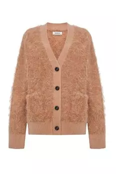 Кардиган с карманами из шерсти альпака PAPAYA