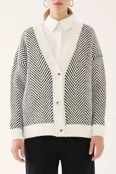 Кардиган с контрастными деталями с принтом елочка Perspective