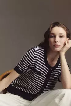 Кардиган с коротким рукавом в полоску BELUCCI