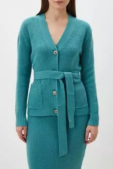 Кардиган с поясом в рубчик Auranna