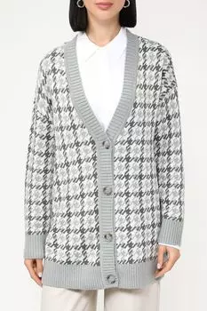 Кардиган с принтом гусиная лапка BELUCCI