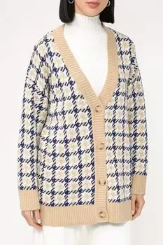 Кардиган с принтом гусиная лапка BELUCCI