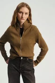 Кардиган с воротником стойкой на молнии Nume