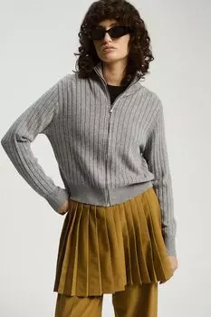 Кардиган с воротником стойкой на молнии Nume