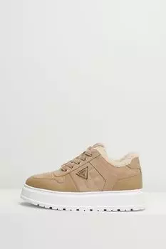 Кеды комбинированные на меху и высокой подошве Guess