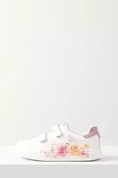 Кеды кожаные на липучке с принтом Pablosky