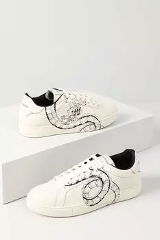 Кеды кожаные с принтом дракона Lunar New Year EMPORIO ARMANI