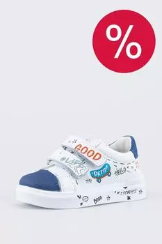 Кеды кожаные с принтом Котофей