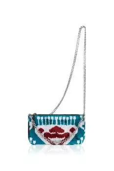 Клатч-конверт-косметичка из шелка с принтом MICHEL KATANA