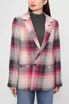 Клетчатый жакет с вискозой Comma