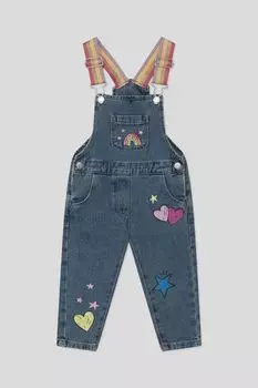 Комбинезон джинсовый на лямках с принтом Fagottino