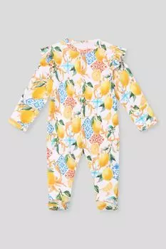 Комбинезон хлопковый на кнопках с принтом Aspaya