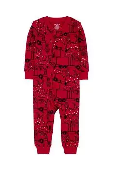 Комбинезон хлопковый на молнии с принтом Carter's