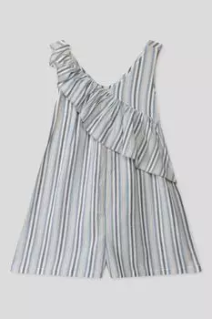 Комбинезон хлопковый в полоску с отделкой Choupette