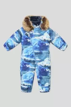 Комбинезон с принтом и меховой отделкой Kerry