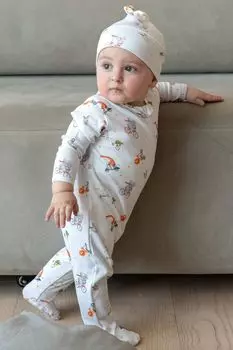 Комбинезон трикотажный на молнии с принтом Aspaya