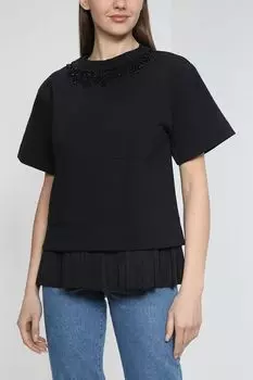 Комбинированная футболка с декором Machka