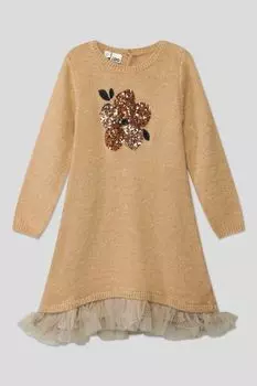 Комбинированное платье с декором IDO