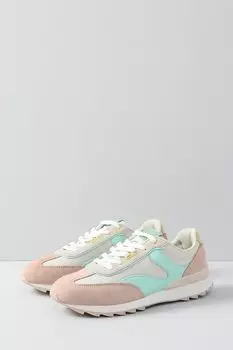 Комбинированные кроссовки из кожи Esprit