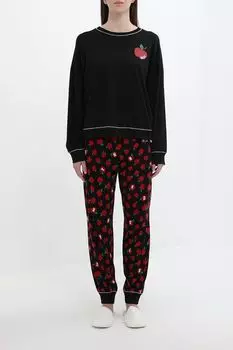 Комплект домашний из лонгслива и брюк с принтом Dkny