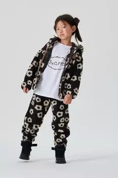 Комплект флисовый из толстовки и брюк с принтом Happy Baby