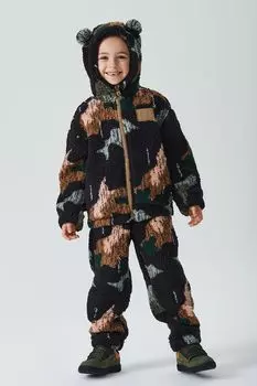 Комплект флисовый из толстовки и брюк с принтом Happy Baby