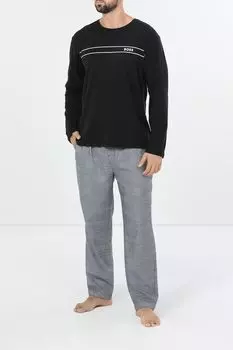 Комплект хлопковый домашний из футболки и брюк BOSS