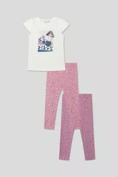 Комплект хлопковый из 2 легинсов и футболки Mayoral