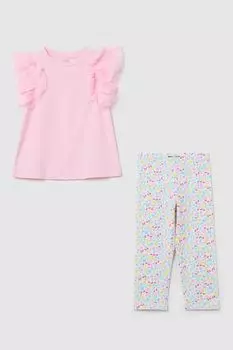 Комплект хлопковый из блузы и легинсов с принтом OVS