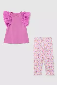 Комплект хлопковый из блузы и легинсов с принтом OVS