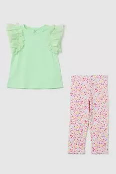 Комплект хлопковый из блузы и легинсов с принтом OVS