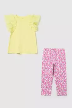 Комплект хлопковый из блузы и легинсов с принтом OVS