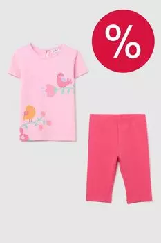 Комплект хлопковый из футболки и легинсов Fagottino