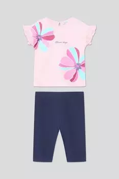 Комплект хлопковый из футболки и легинсов Fagottino