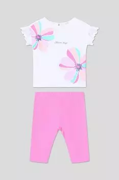 Комплект хлопковый из футболки и легинсов Fagottino