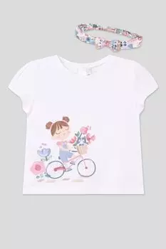 Комплект хлопковый из футболки и повязки Mayoral