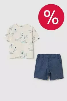 Комплект хлопковый из футболки и шорт Fagottino